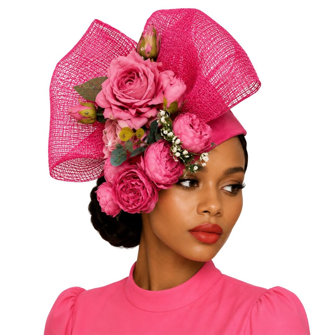 Cascade Striped Floral Church Hat - Whittall & Shon - Especially Yours