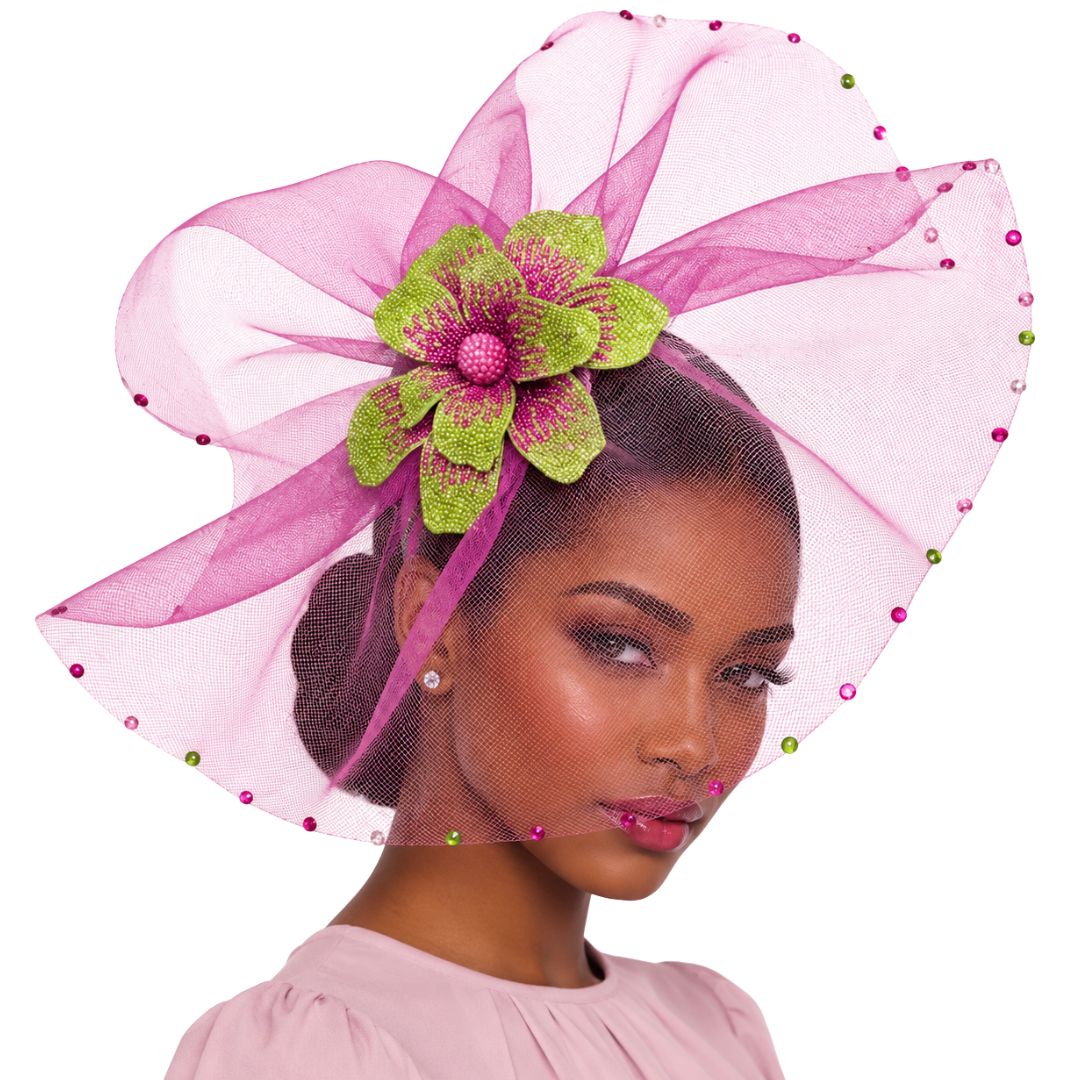 Deena Crystal Flower Illusion Pinwheel Fascinator - Whittall & Shon