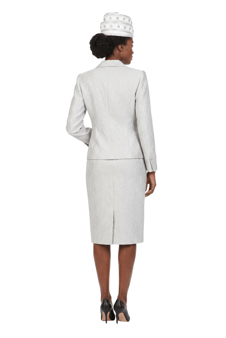 3pc Notch Collar Textured Fabric Skirt Suit - Especially Yours