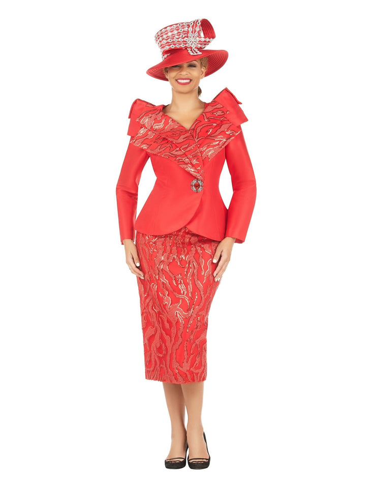 2pc Silky Twl+Seq Lace Skt Suit w/ Shoulder Dtl - Especially Yours