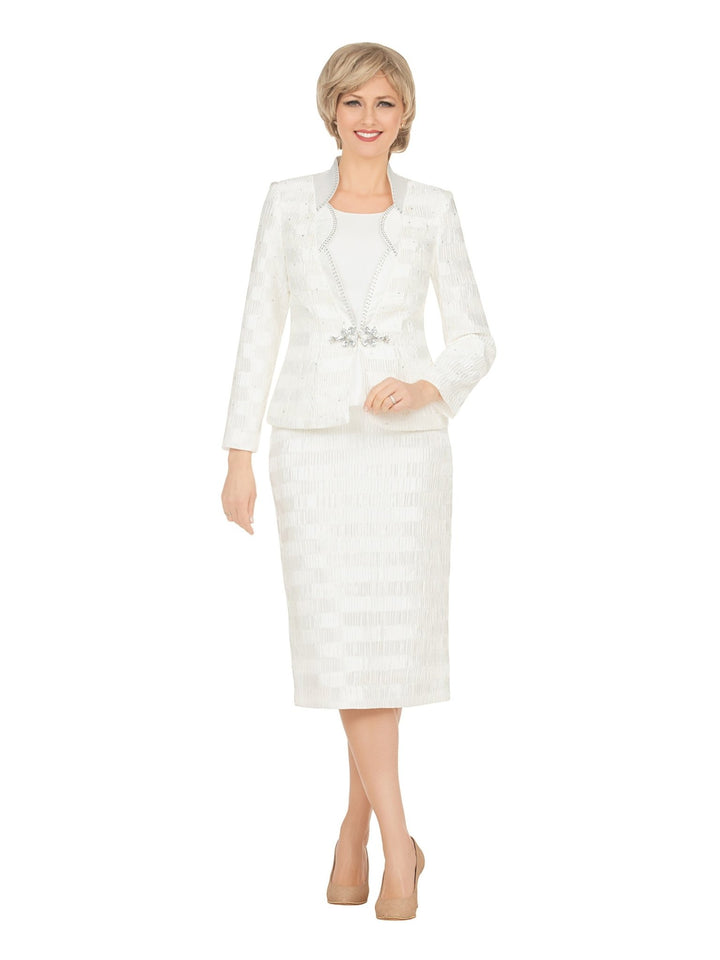 Classic Crinkle Satin 3pc Suit Ensemble-Plus