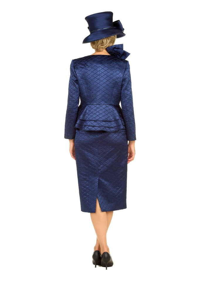 3pc Quilted Peplum Skirt Suit with Brooch - Plus - Especially Yours