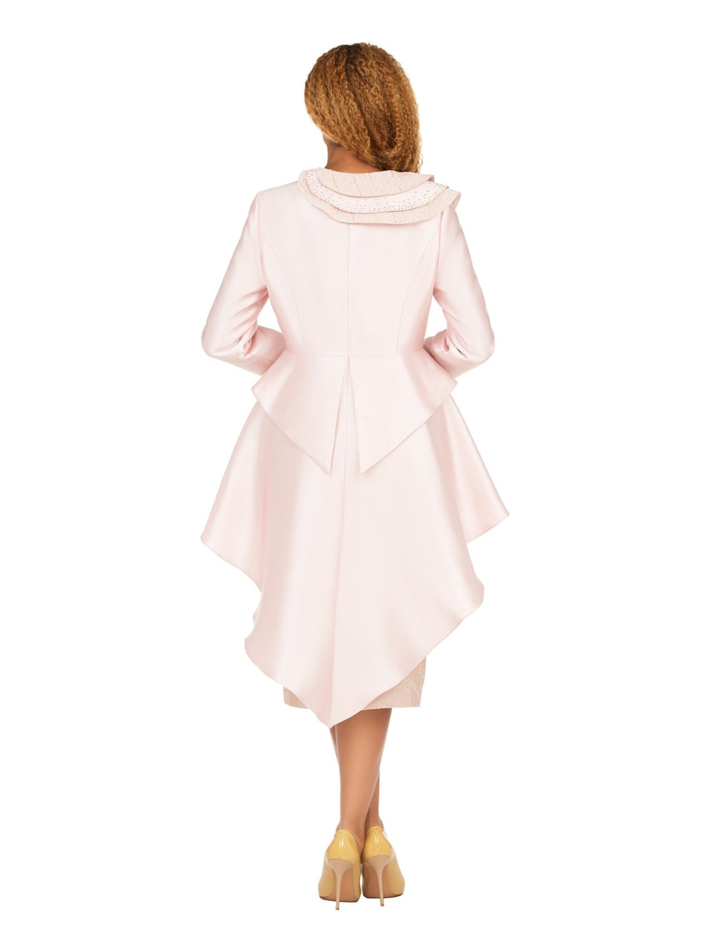 Silky Hi - Lo 2pc Suit w/ Textured Brcd Skirt - Plus - Especially Yours
