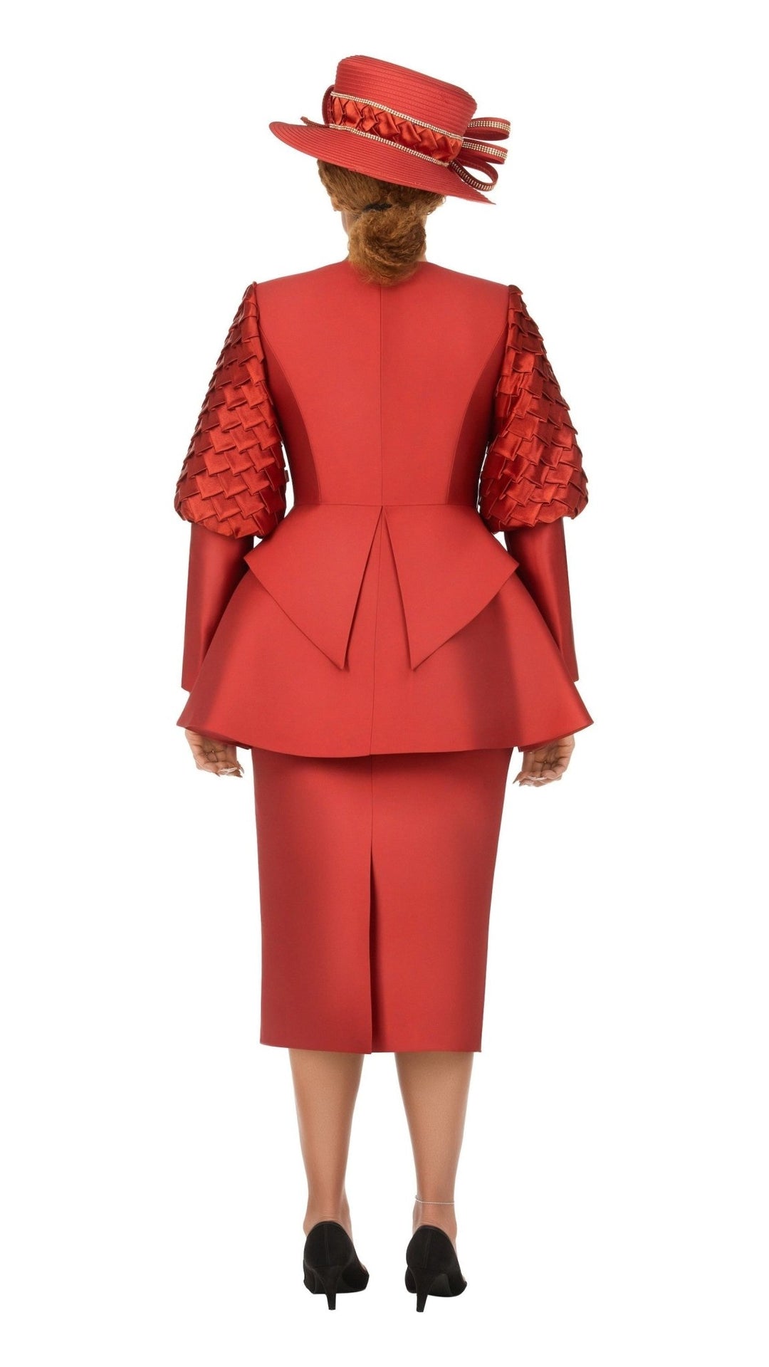 3pc Suit w/ Puff Slv&Sculpted Peplum Jkt-Plus - Especially Yours