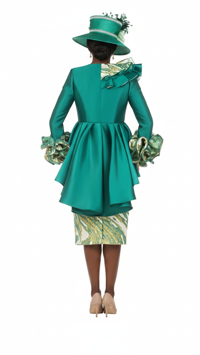 Regal Cascade 3pc Silky Twill&Brocade Suit-Plus