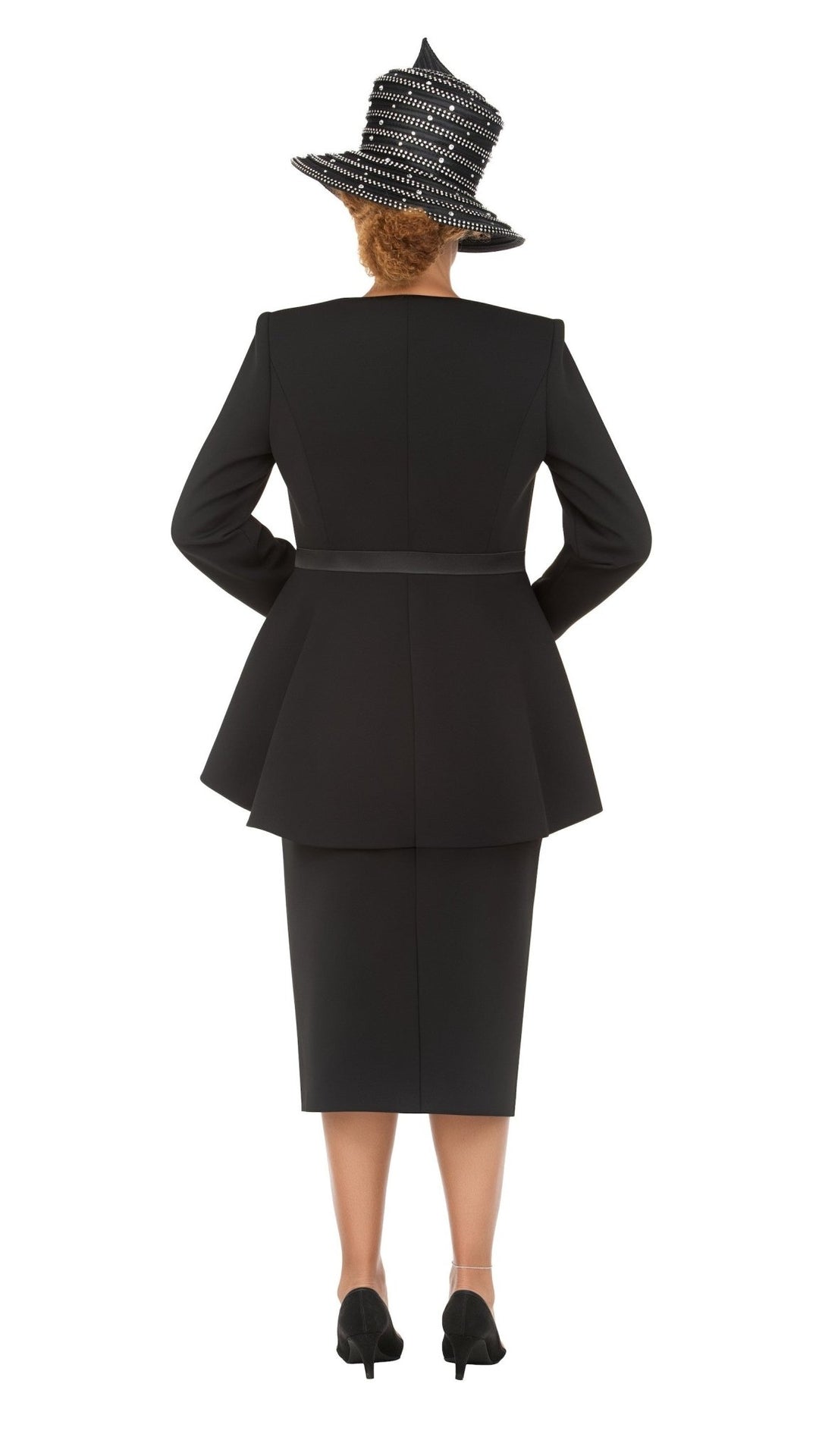 Crystal Elegance 3 Piece Peplum Skirt Suit-Plus - Especially Yours