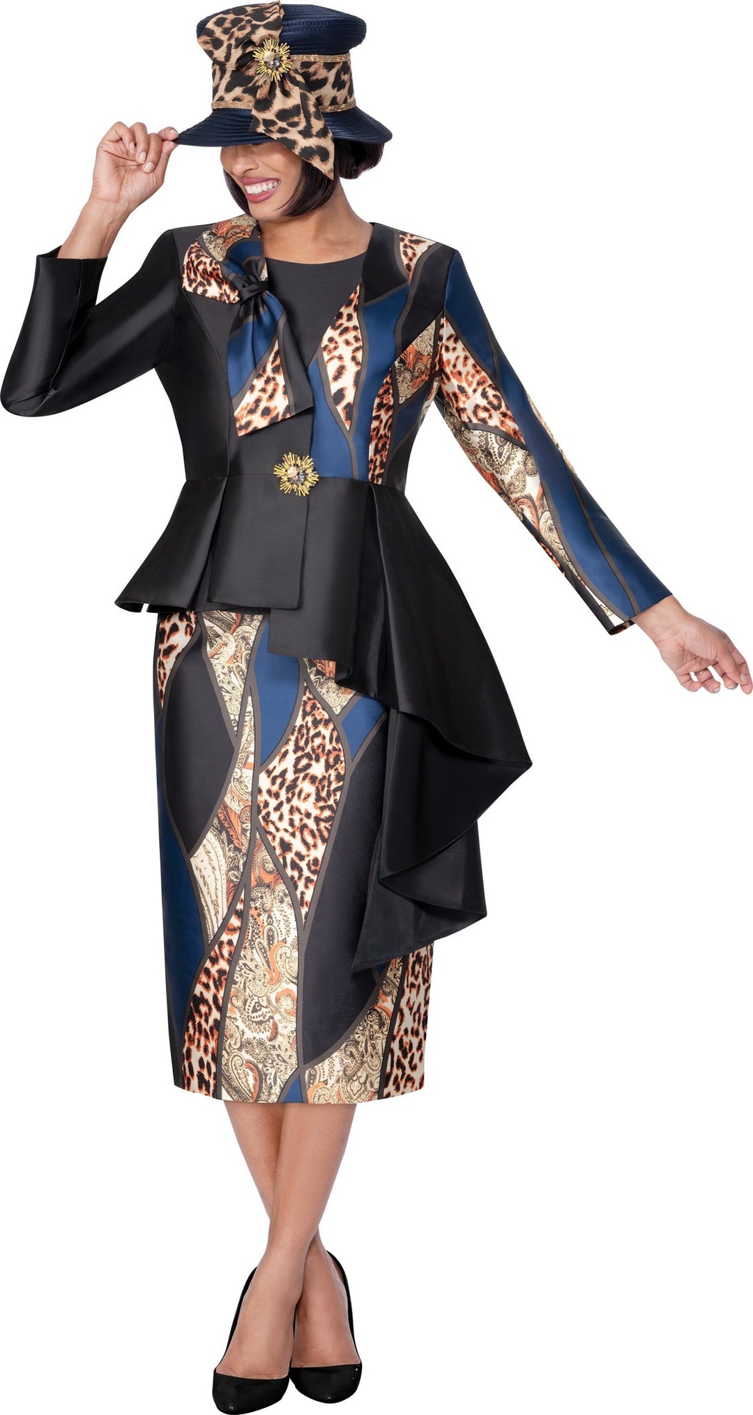 Three Piece Skirt Suit with Animal Print 400563 - Especially Yours