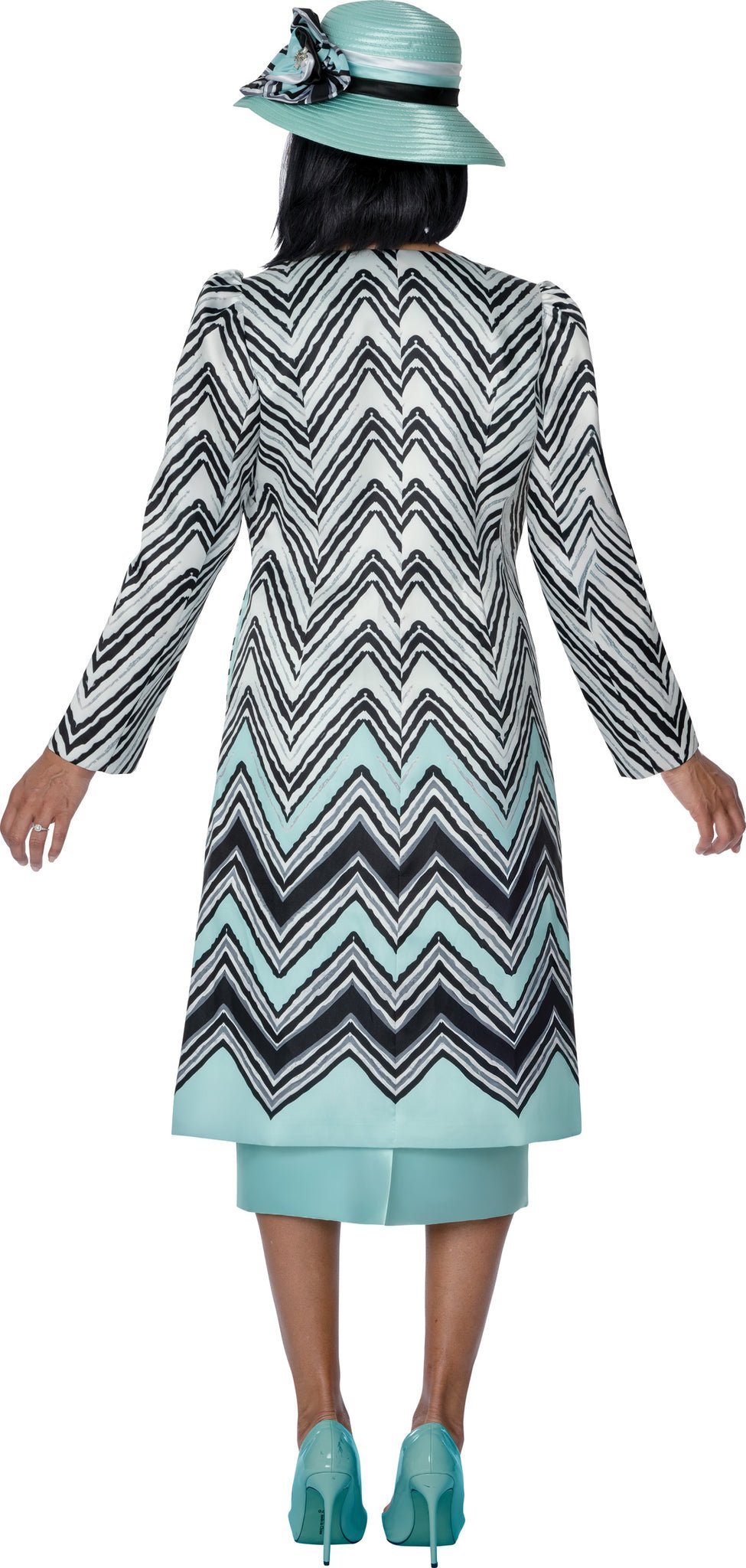 Mint & Black Chevron 2 - Piece Duster & Dress Set G401773 - Especially Yours