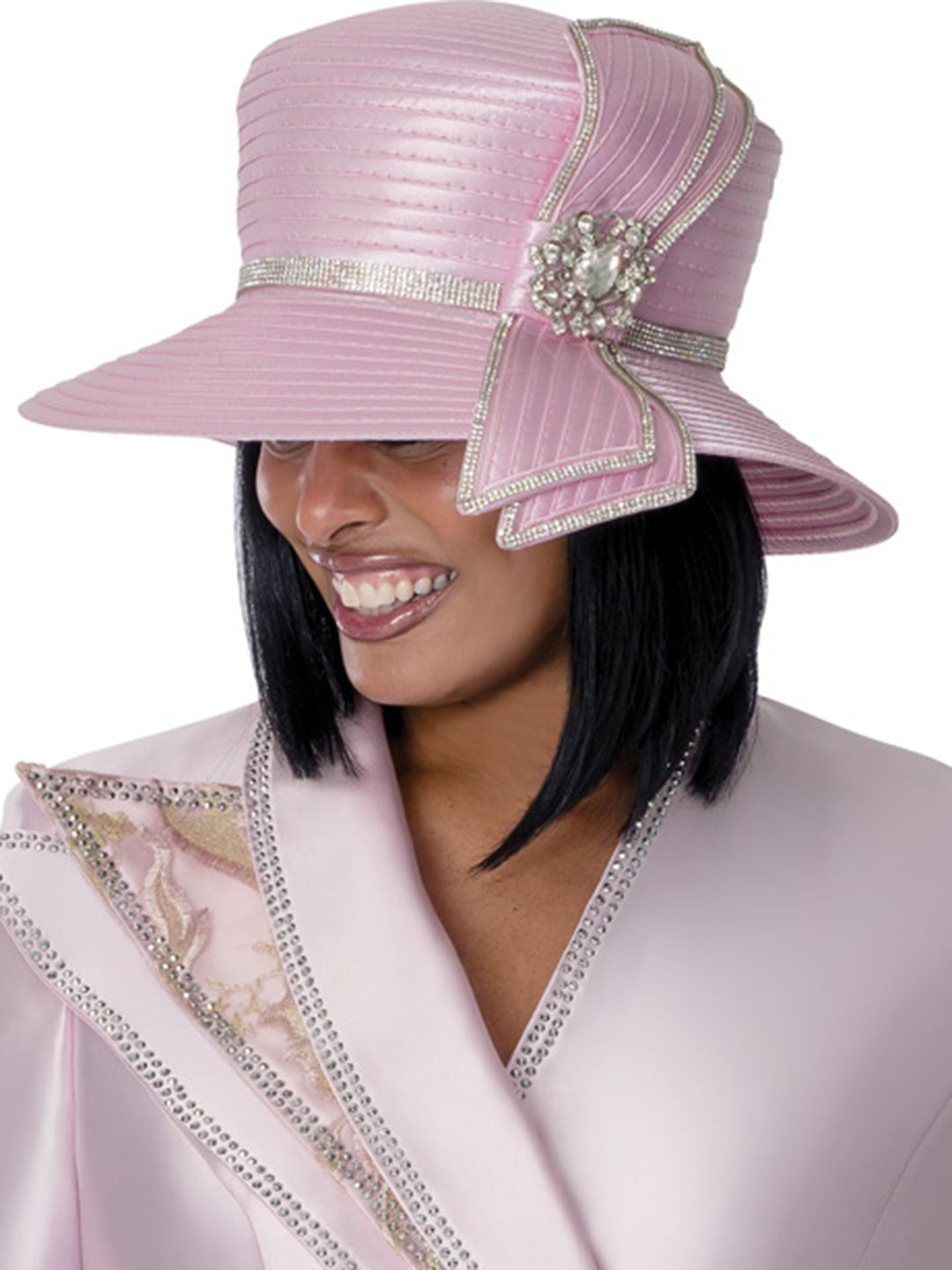 Graceful Rose Satin Cloche Hat – Formal Tea Party & Wedding Headwear - Especially Yours