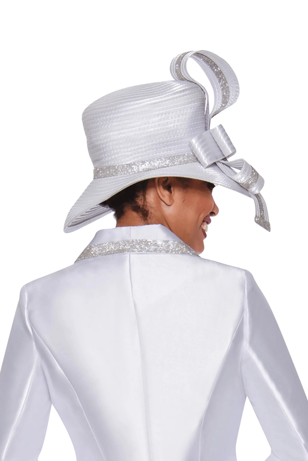Rhinestone Trim Church Hat by Divine Apparel - Especially Yours