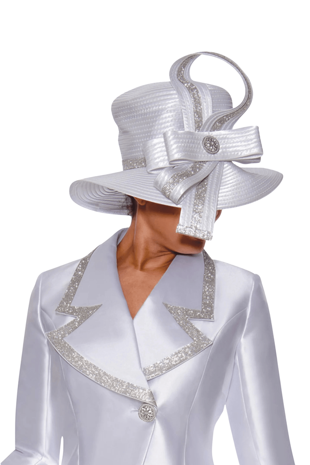 Rhinestone Trim Church Hat by Divine Apparel - Especially Yours