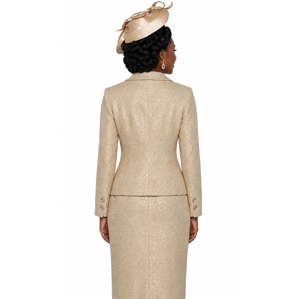 Golden Shimmer Tailored Skirt Suit by Lily & Taylor - Especially Yours