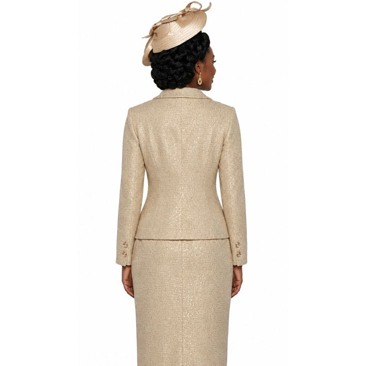 Golden Shimmer Tailored Skirt Suit by Lily & Taylor - Especially Yours