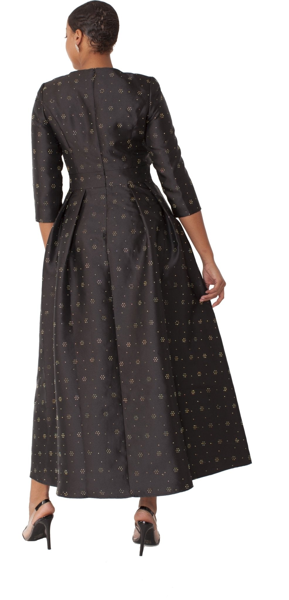 Elegant 3/4 Sleeve Rhinestone Embellished Church Dress - 4826 - Especially Yours