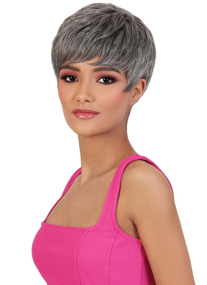 Model wearing Motown Tress GGC-RANDI wig in color 51 with designer church suits.