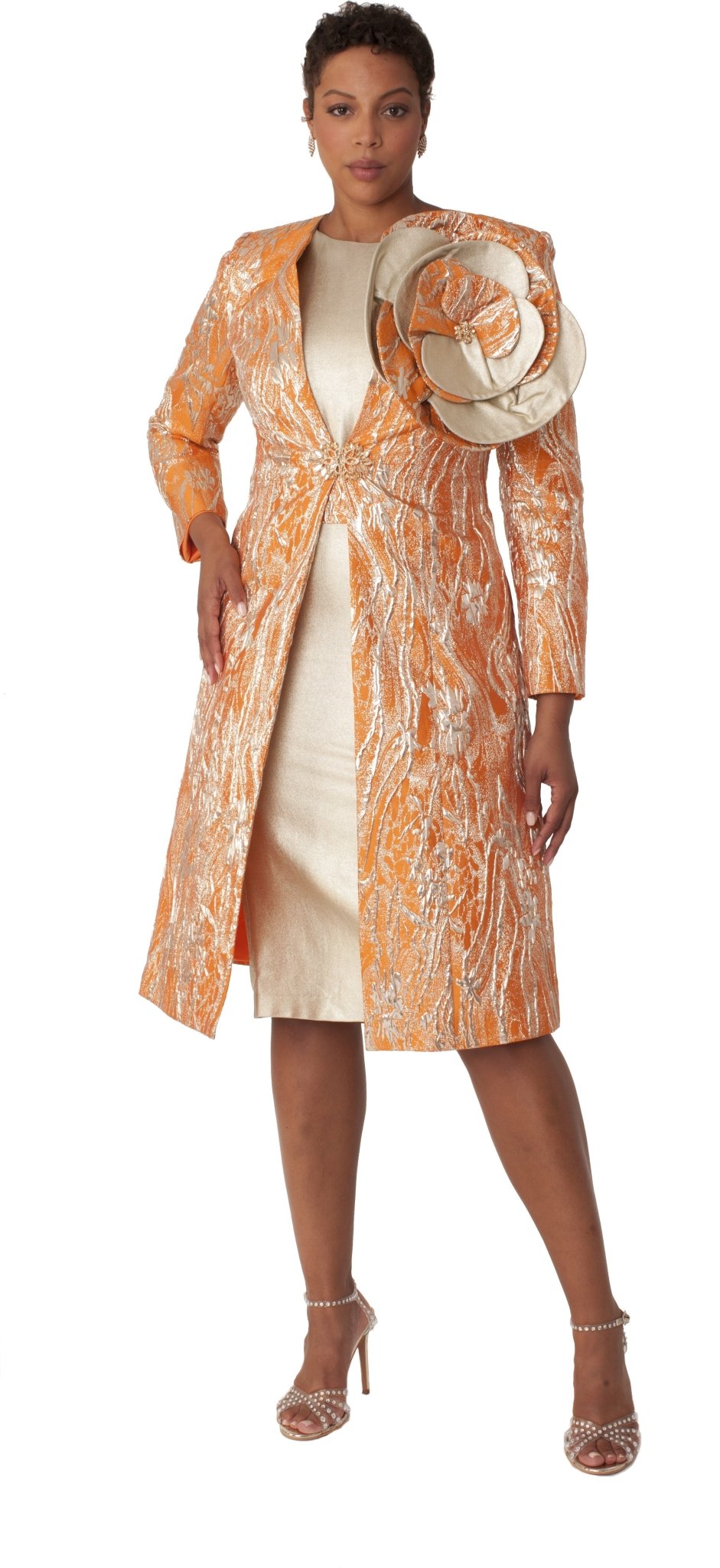 Elegant Brocade Dress with Matching Jackets - 4859 - Especially Yours