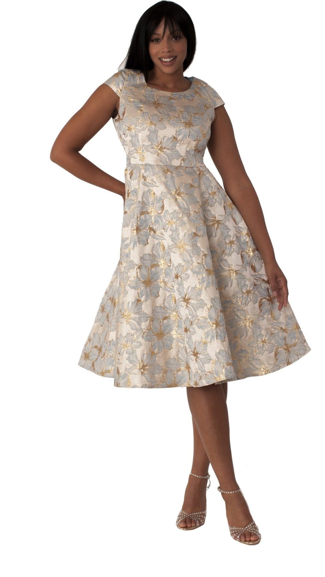 Plus Size Floral Brocade Church Dress with Jacket- 4819W LIME / 20W Plus Size Floral Brocade Church Dress with Jacket- 4819W LIME / 20W