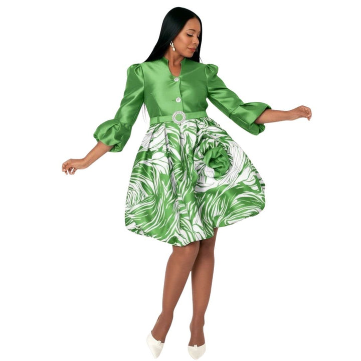 Puff Sleeve Fit & Flare Occasion Dress - 9845 - Especially Yours