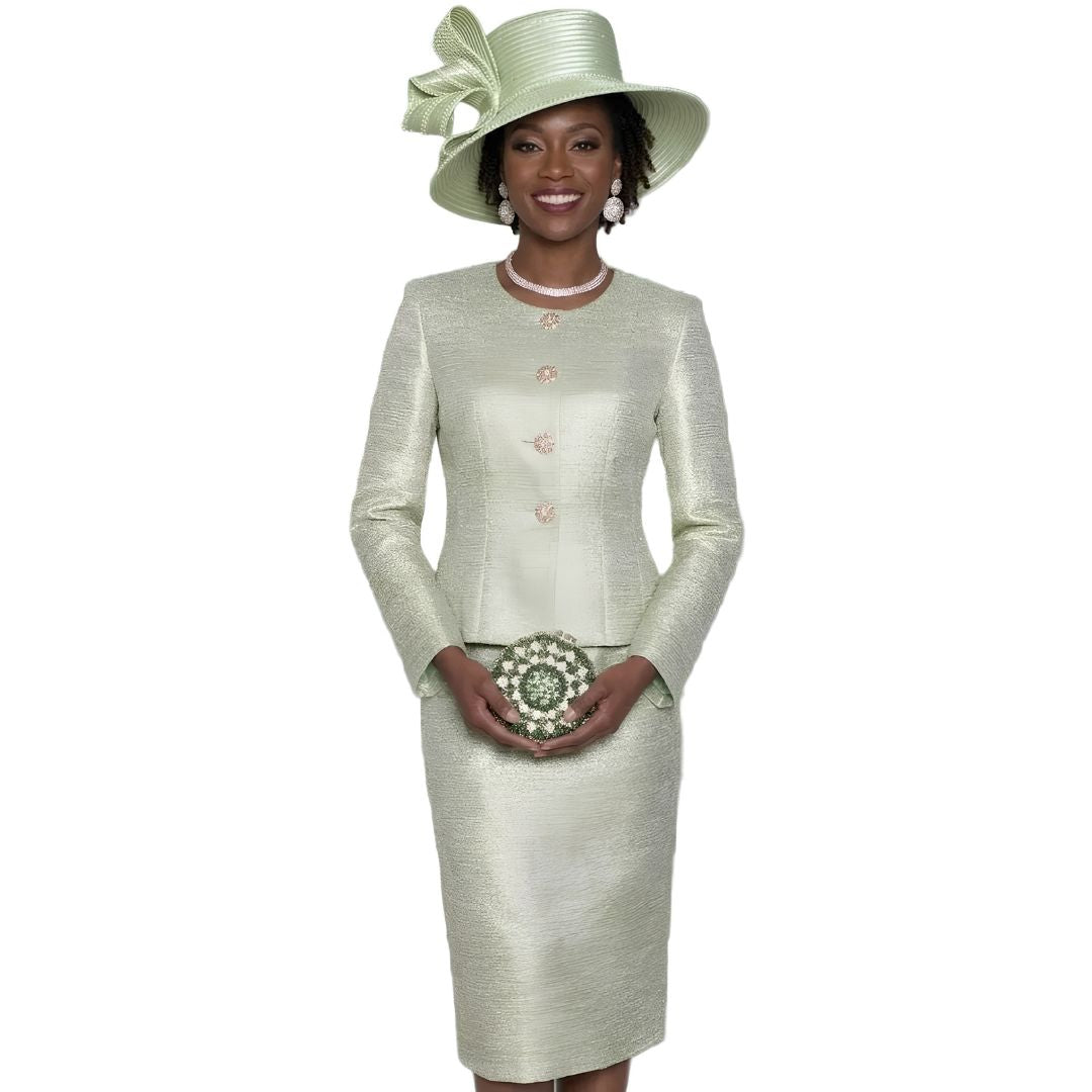 Shimmering Sage Two - Piece Skirt Suit by Lily & Taylor - Especially Yours