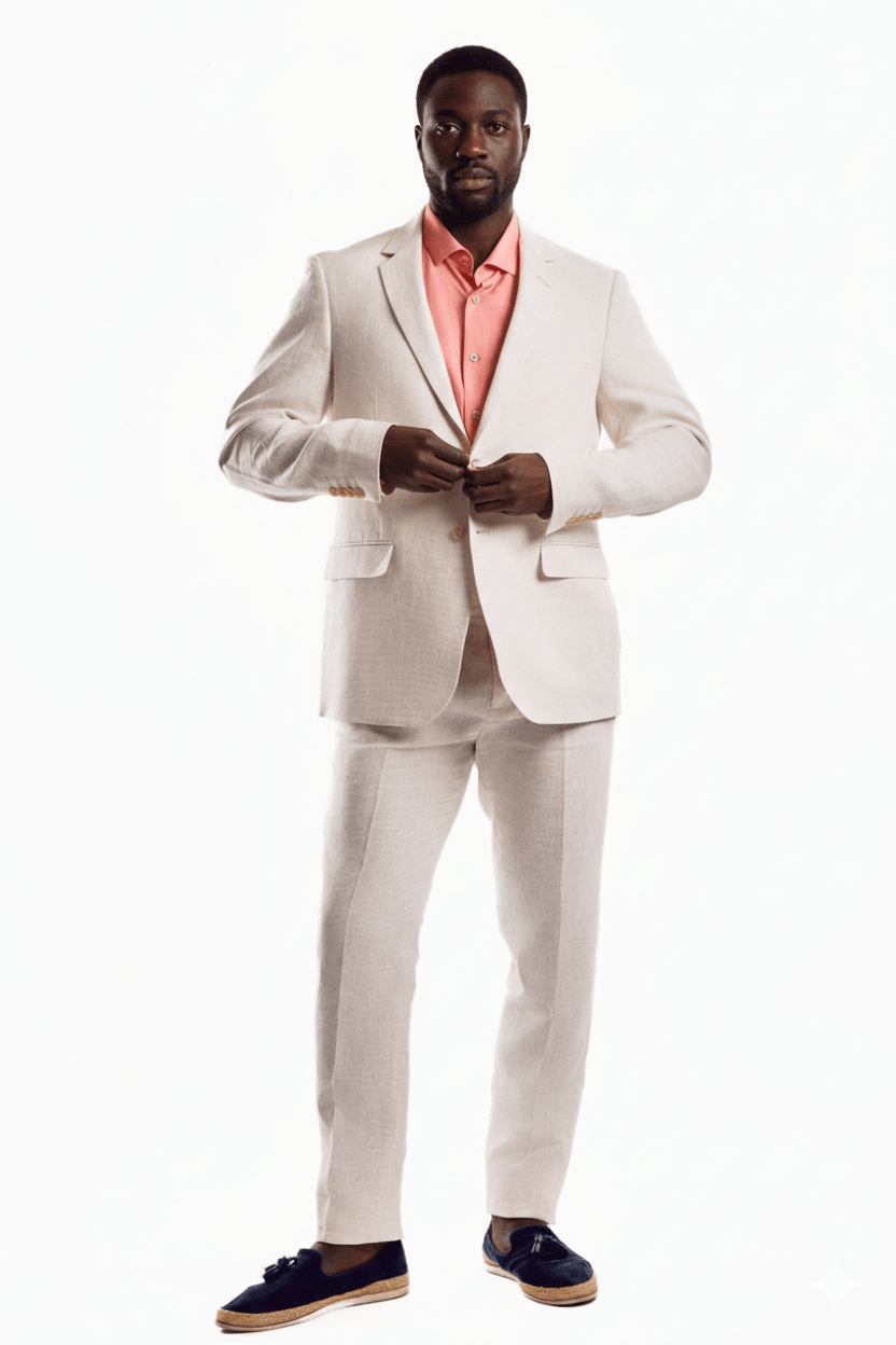 Men's Textured Linen Slub Weave Suit - Especially Yours