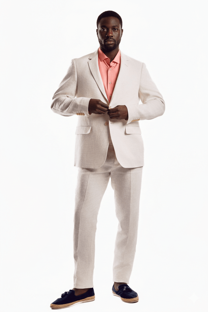 Men's Textured Linen Slub Weave Suit - Especially Yours