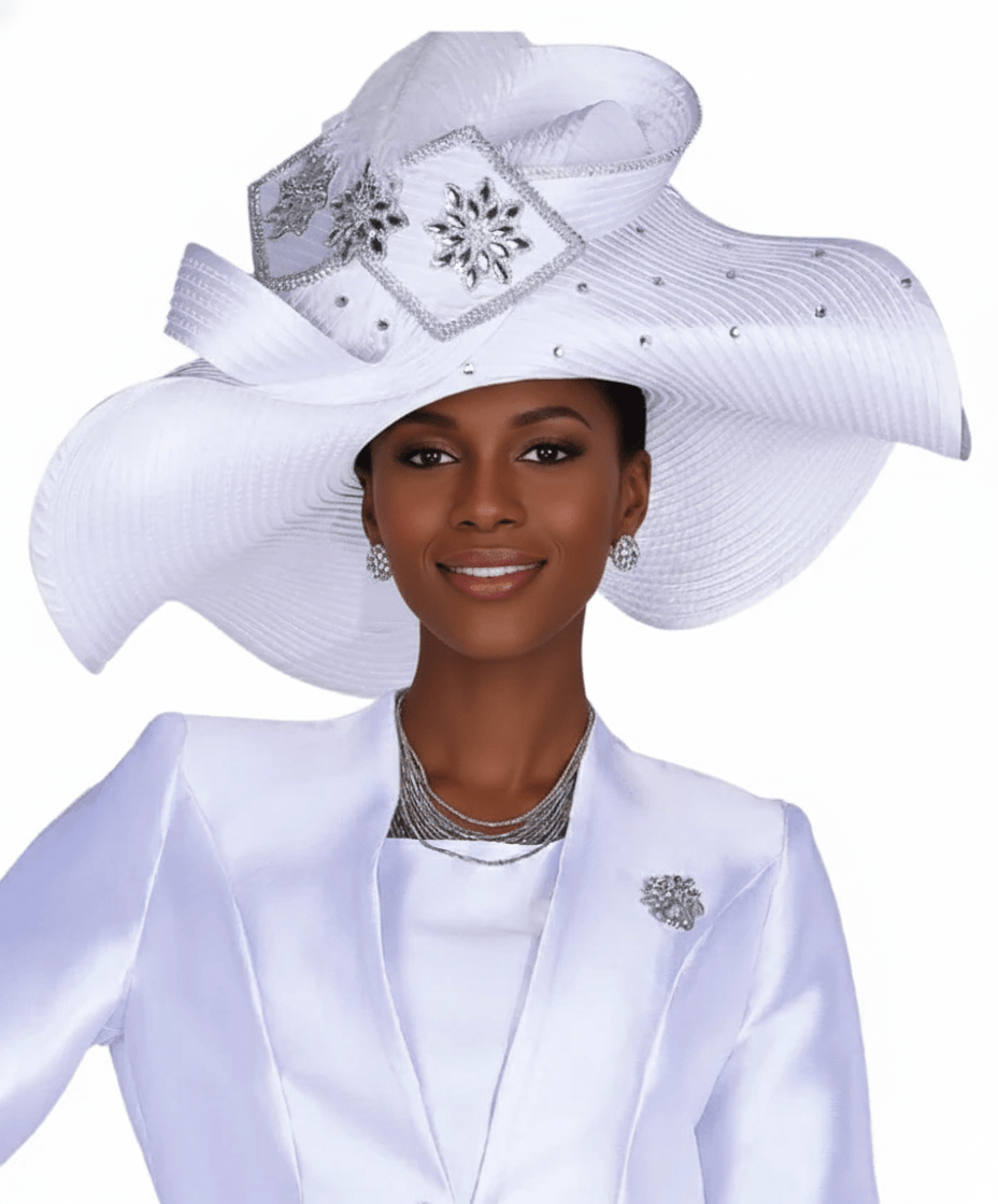 Elite Champagne H6262 Elegant White Church Hat for Women - Especially Yours