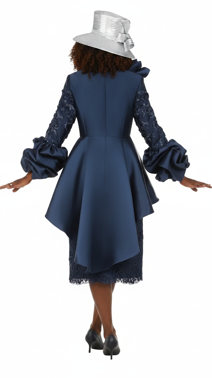 Sculpted Elegance Floral Lace 2pc Skirt Suit