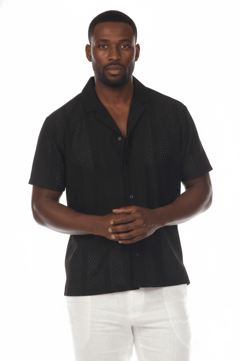 Men's Textured Button Down Knit Shirt - Especially Yours