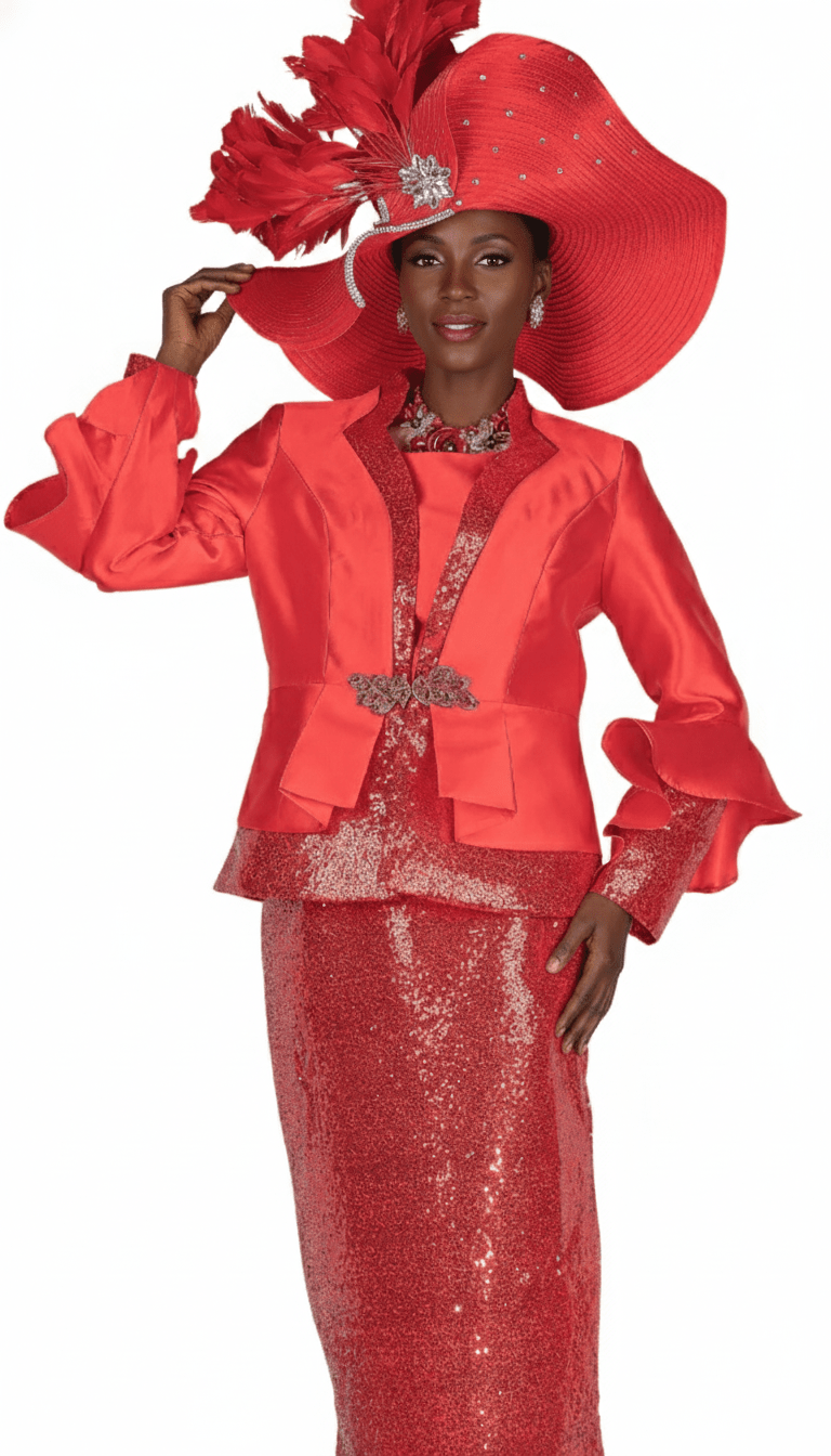 Dazzling Red Sequin Skirt Suit: Elite Champagne Peplum & Rhinestone Glamour - Especially Yours