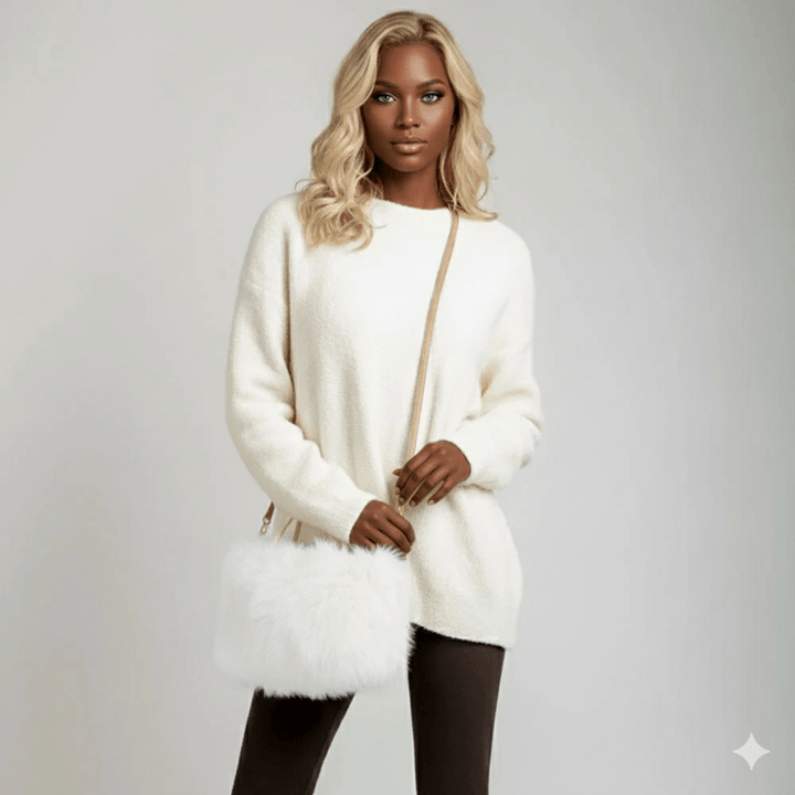 Solid Faux Fur Mini Handbag Crossbody Bag - Especially Yours