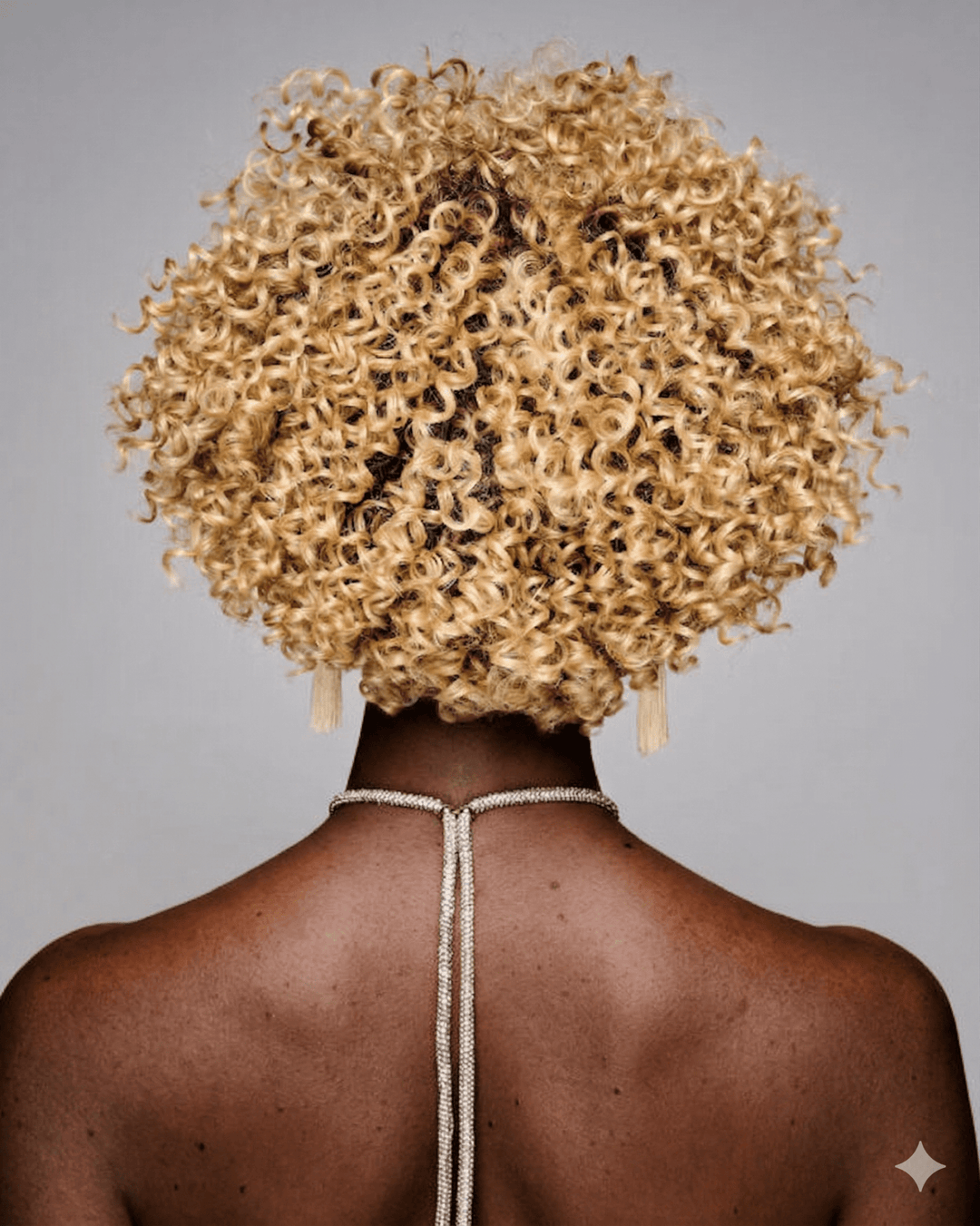 Kim Kimble Zahra curly afro wig back view – full blonde coiled curl volume MC25 88SS back view | EY