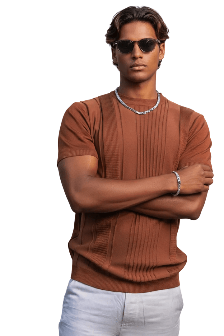 Men's Stylish Premium Knit Textured T-Shirt - Especially Yours