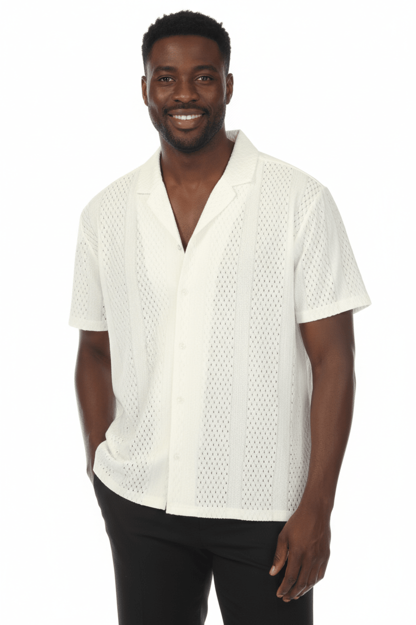 Men's Textured Button Down Knit Shirt - Especially Yours