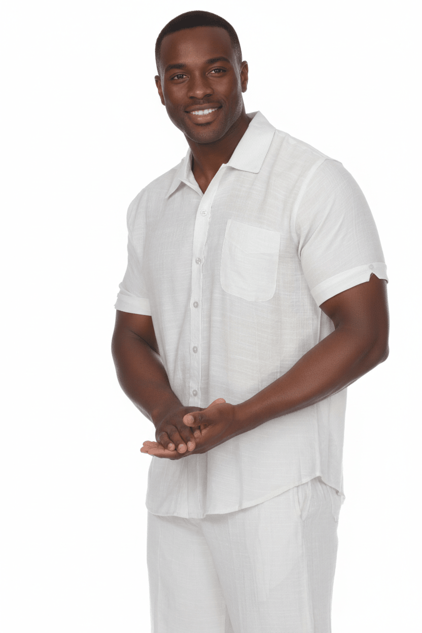 Men's Beach Casual Short Sleeve Button Down Shirt - Especially Yours