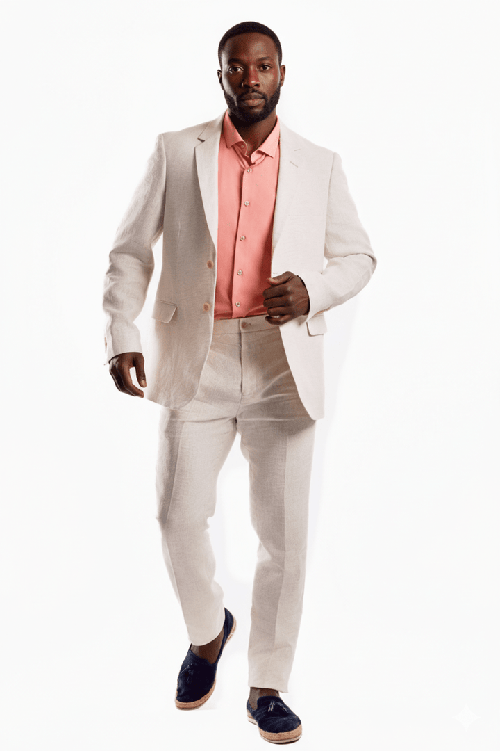 Men's Textured Linen Slub Weave Suit - Especially Yours