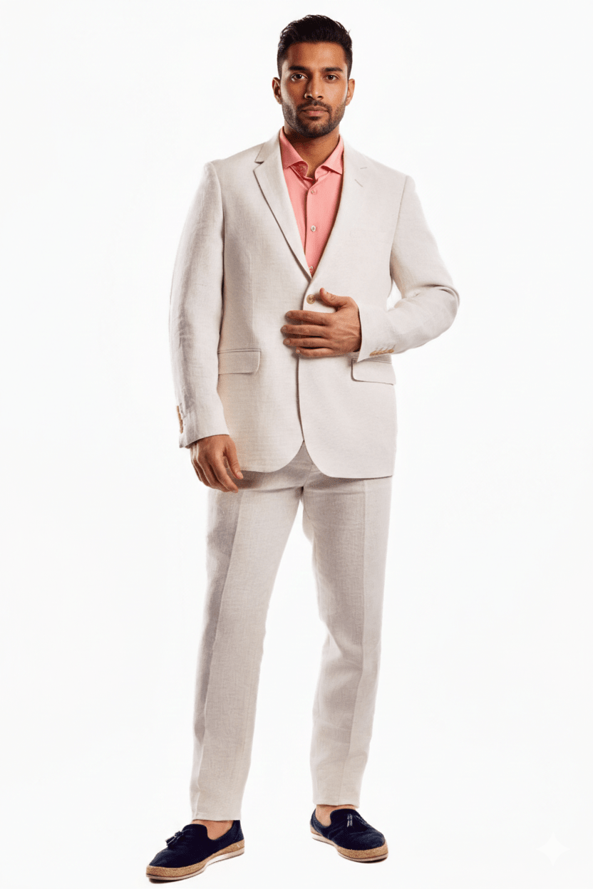 Men's Textured Linen Slub Weave Suit - Especially Yours
