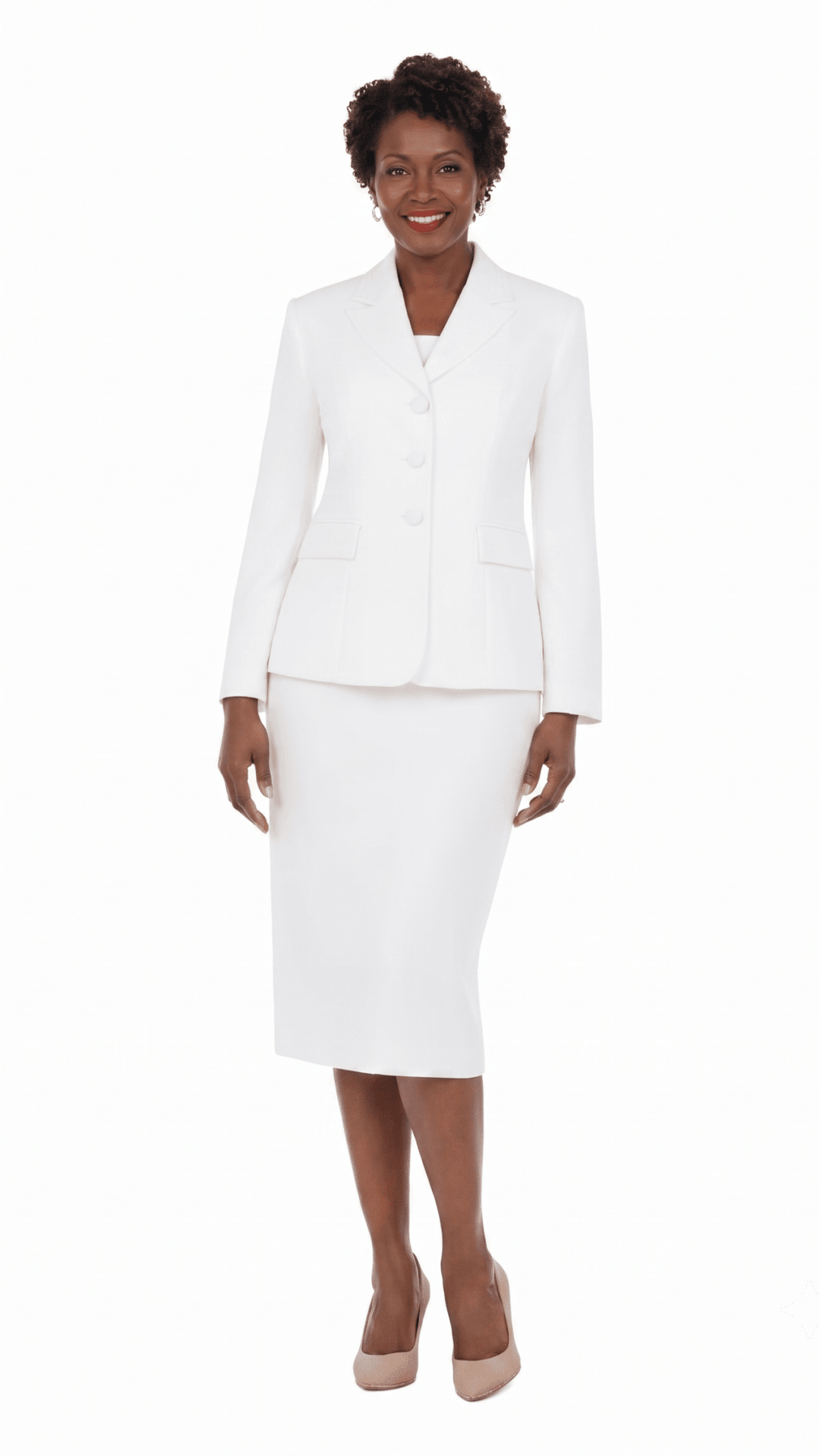 Classic Pinstripe Textured 2-Piece Skirt Suit - Especially Yours