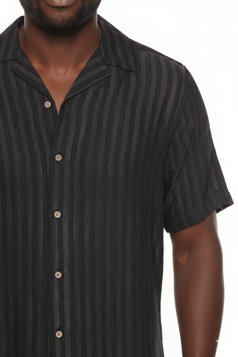 Men's Resort Style Casual Striped Lightweight Rayon Blend Shirt - Especially Yours