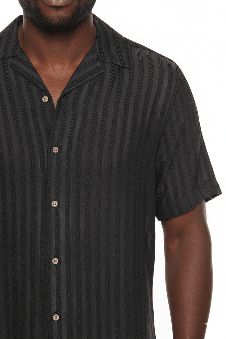 Men's Resort Style Casual Striped Lightweight Rayon Blend Shirt - Especially Yours