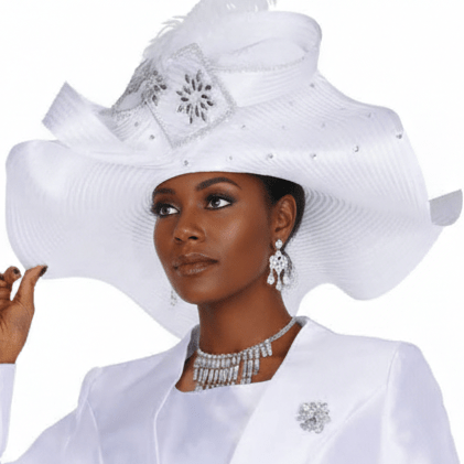 Elite Champagne H6262 Elegant White Church Hat for Women - Especially Yours