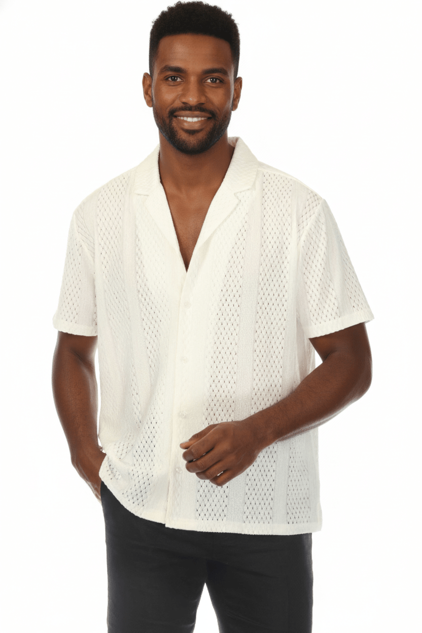 Men's Textured Button Down Knit Shirt - Especially Yours