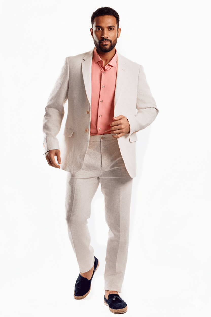 Men's Textured Linen Slub Weave Suit - Especially Yours