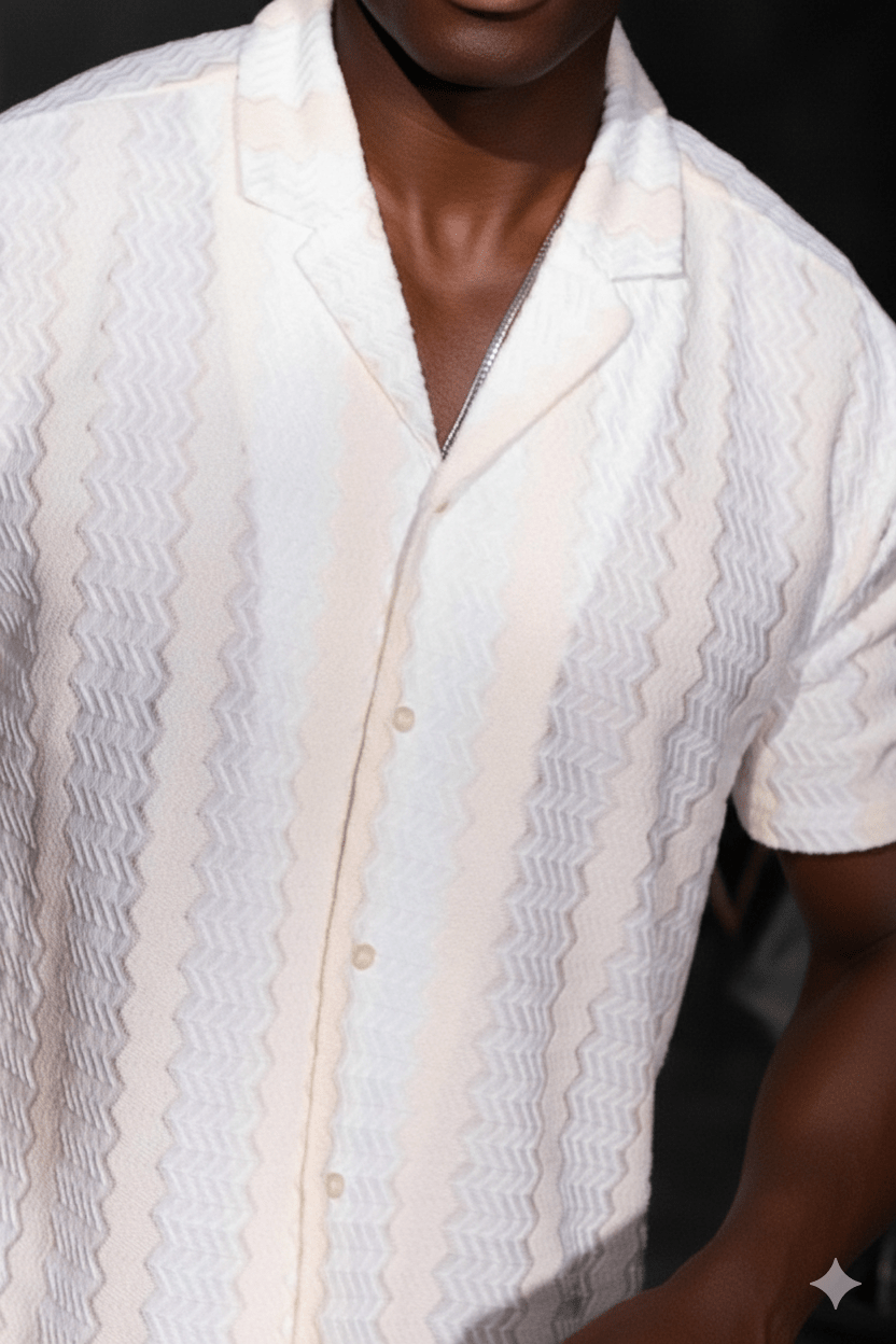 Men's Riviera Textured Button Down Knit Shirt - Especially Yours