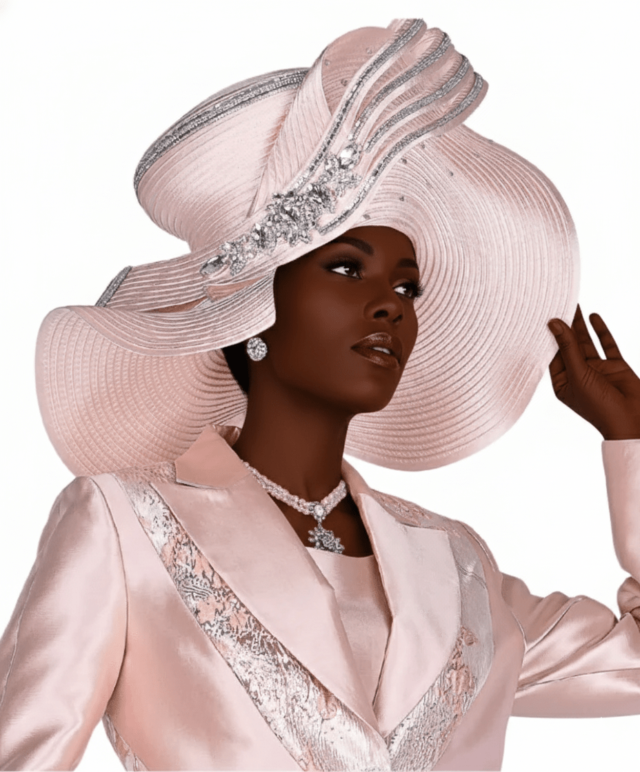 Chic Blush Gold Elite Champagne H6265 Women's Statement Church Hat - Especially Yours