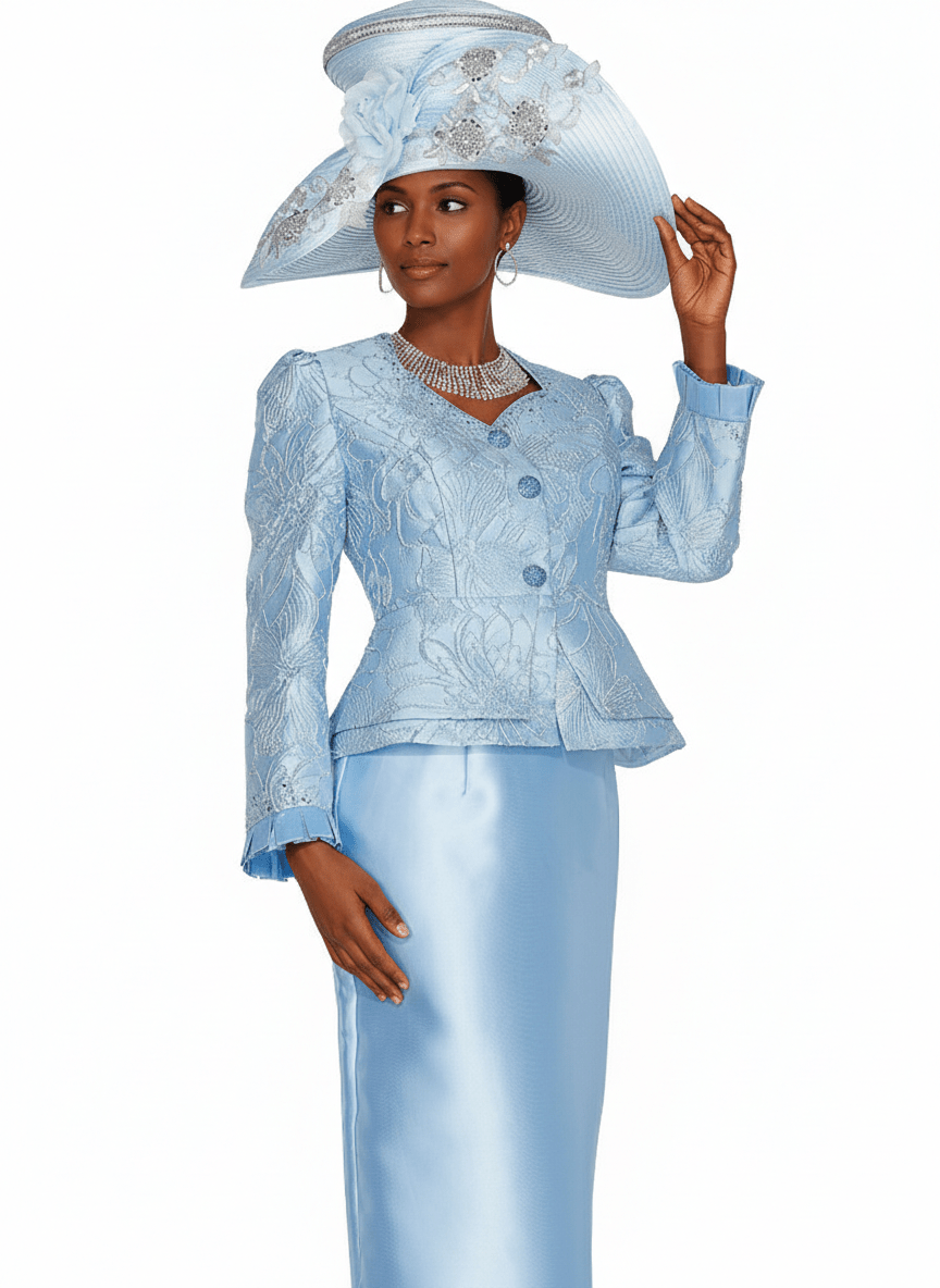 Elegant 2 - Piece Jacquard Skirt Suit – Formal Occasion & Church Wear - 6263 - Especially Yours