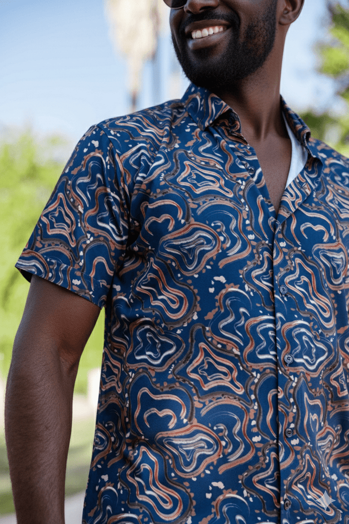 Men’s Radiant Abstract Short Sleeve Stretch Shirt - Especially Yours