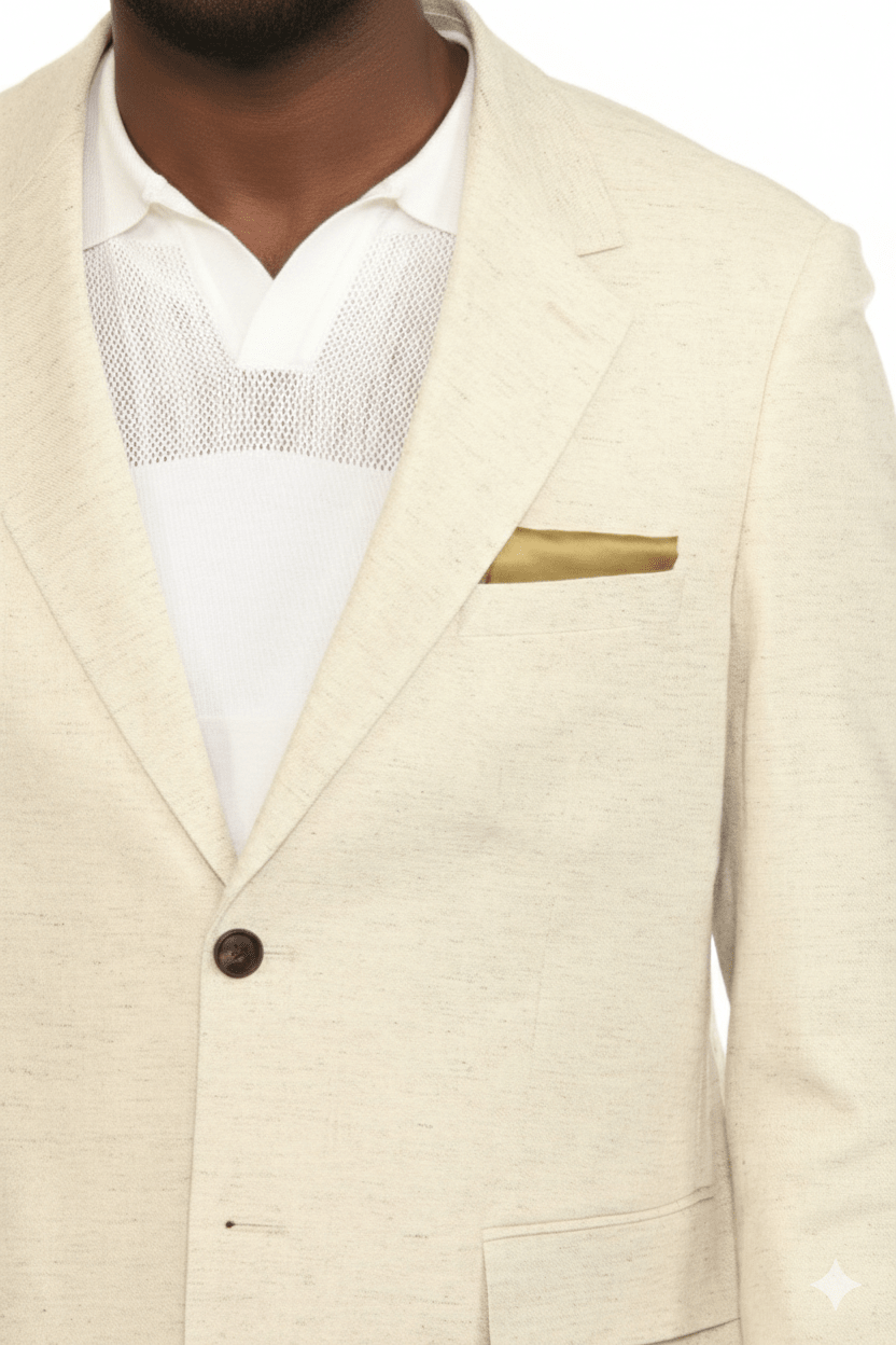 Men's Textured Stretch Linen Blend Suit - Especially Yours