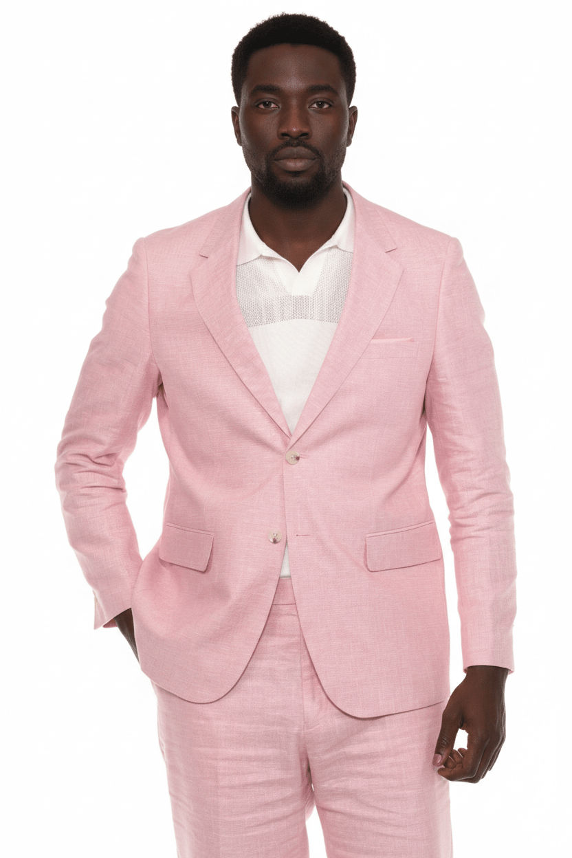 Men's Textured Linen Cotton Blend Suit - Especially Yours