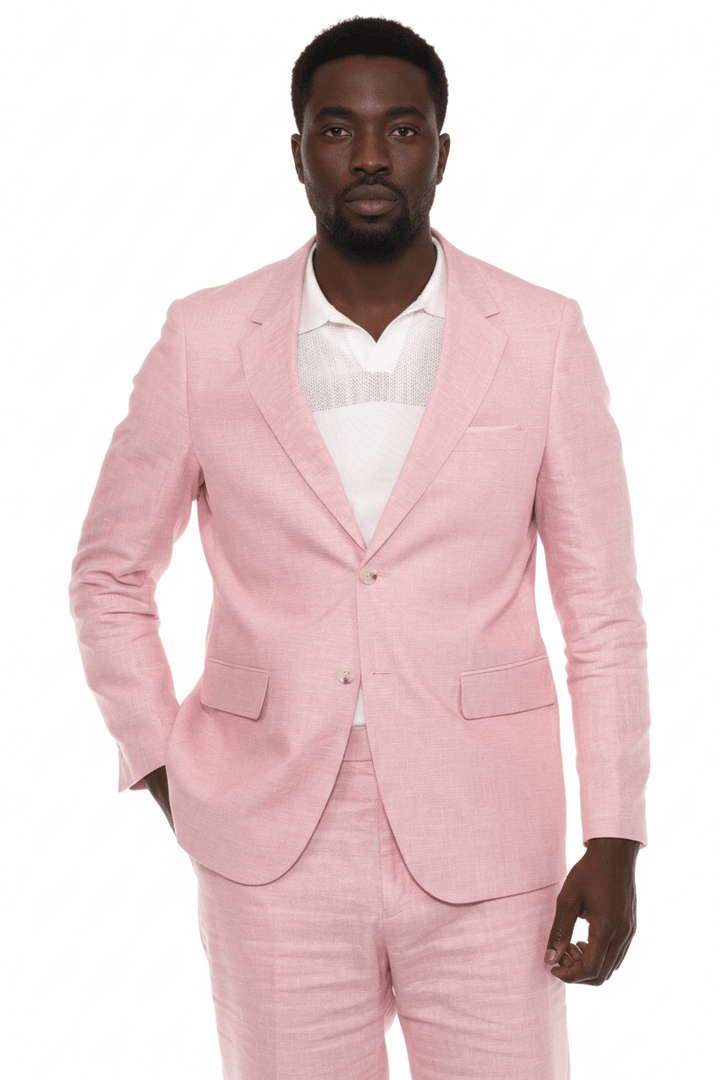 Men's Textured Linen Cotton Blend Suit - Especially Yours