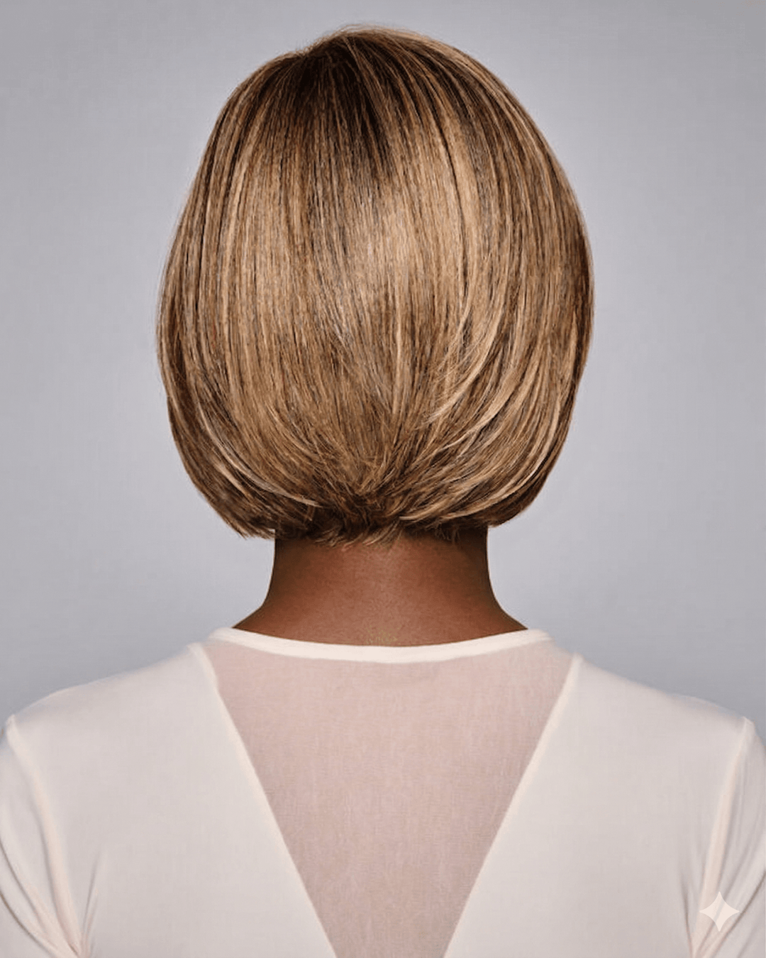 Kim Kimble Amara bob lace front wig back view – rounded stacked back warm blonde MC11SS full shape | EY